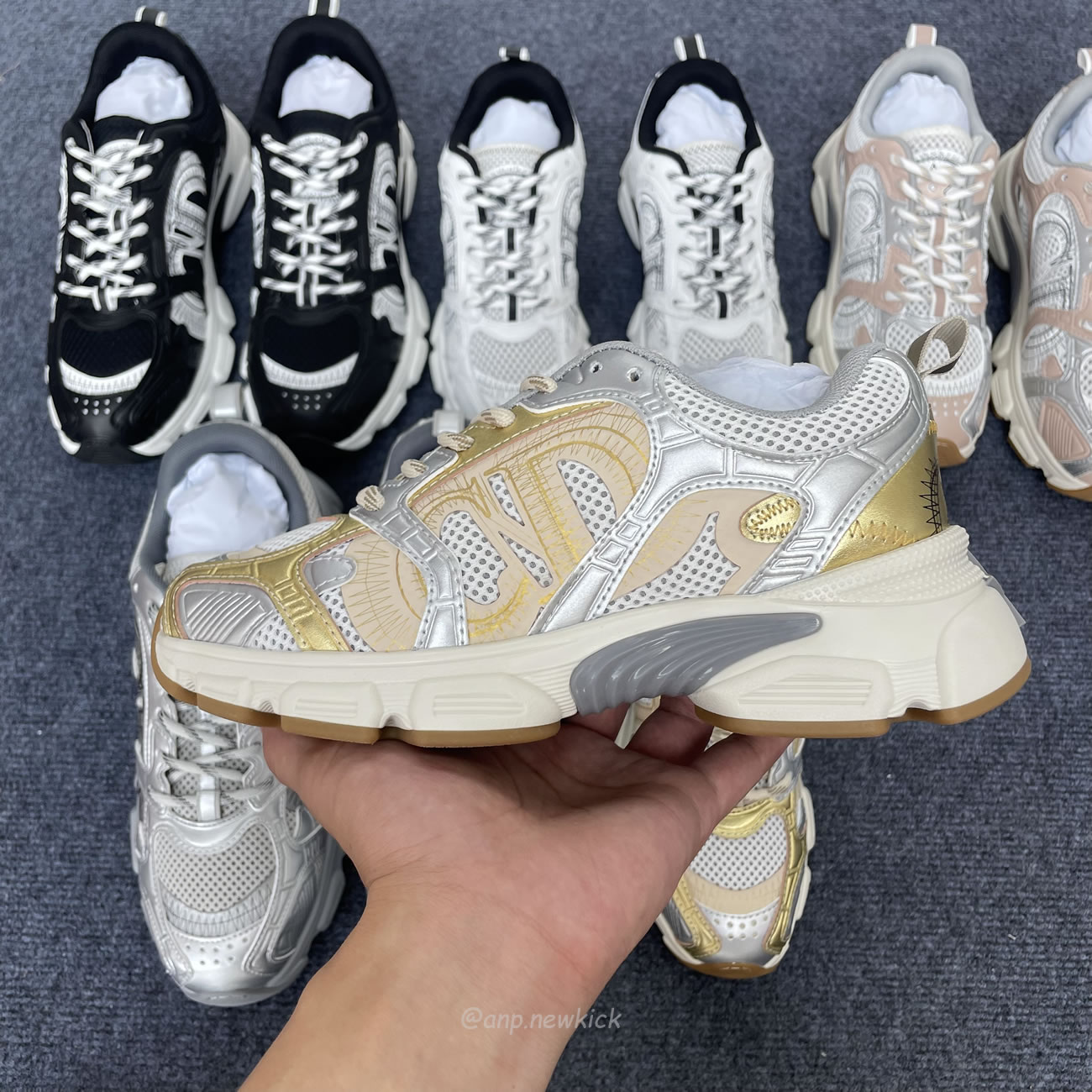 Dior Chrono Sports Shoes With Mesh Fabric And Faux Leather Trim (5) - newkick.org